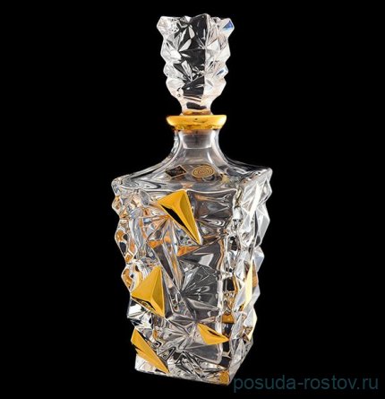 Графин для виски 900 мл &quot;Glacier /С золотом&quot; хрусталь Йиглава / 072042