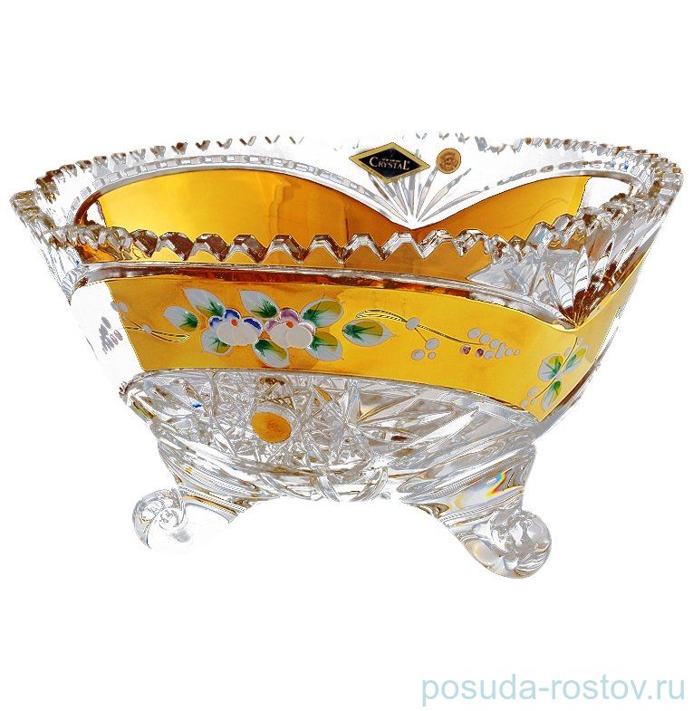 Ваза для конфет 18,5 см "Хрусталь с золотом" / 045892