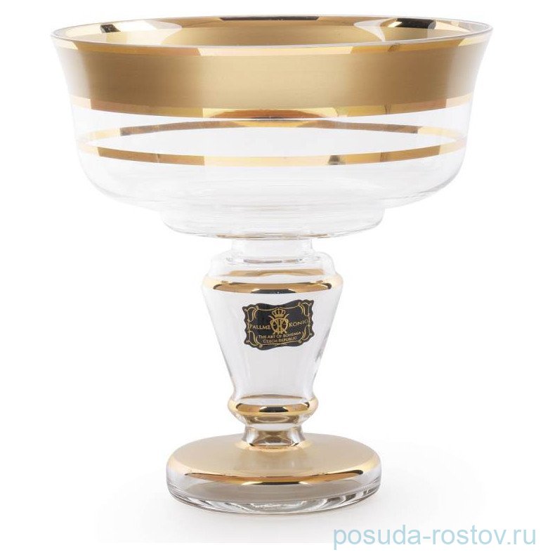 Конфетница 20 см н/н "Матовая полоса /золото" AS Crystal  / 283849