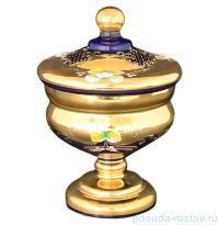 Ваза 20 см с крышкой н/н &quot;Лепка синяя&quot; / 071306