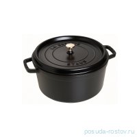 Кокот 24 см с крышкой чёрный 3,8 л &quot;STAUB&quot; / 258018