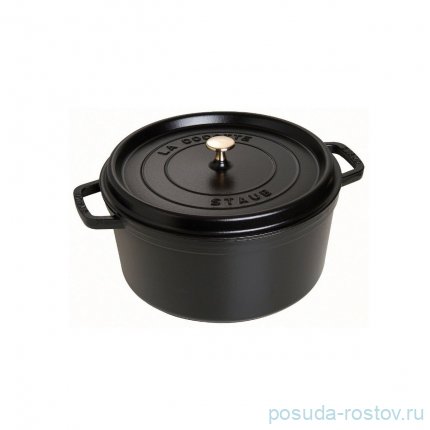 Кокот 24 см с крышкой чёрный 3,8 л &quot;STAUB&quot; / 258018