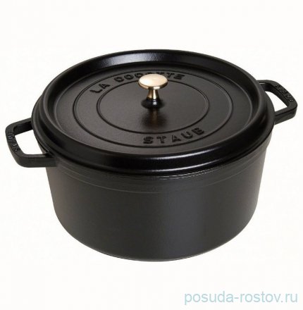 Кокот 24 см с крышкой чёрный 3,8 л &quot;STAUB&quot; / 258018