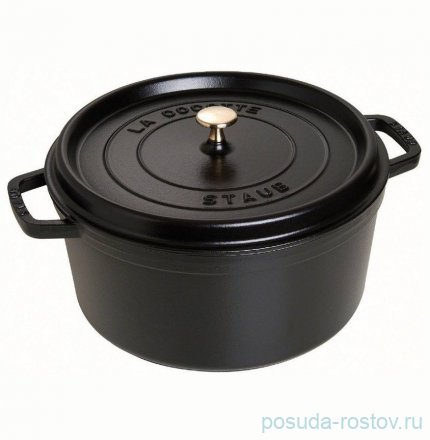 Кокот 24 см с крышкой чёрный 3,8 л &quot;STAUB&quot; / 258018
