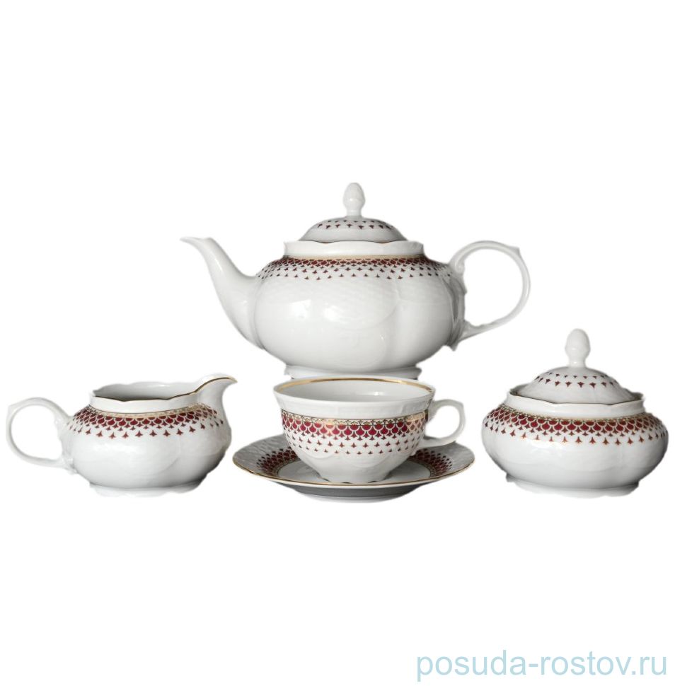 Чайный сервиз на 6 персон 15 предметов "Николь /Любава" / 036199