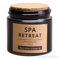 Свеча ароматизированная в стакане spa retreat black amber&amp;cinger lily 7,3*7,4 см / 367093