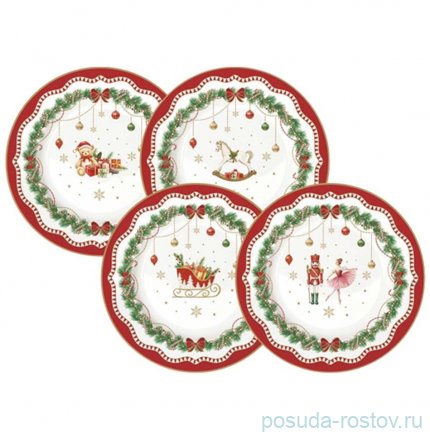 Набор тарелок 19 см 4 шт &quot;Magie de Noel /Микс&quot; (подарочная упаковка) / 362195