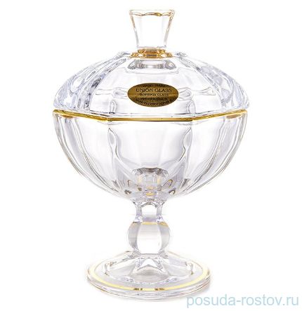 Ваза для фруктов н/н с крышкой &quot;Ирена /Гамбург /Золото D1&quot; / 151584
