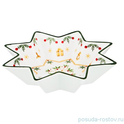 Салатник 17 см Звезда &quot;Christmas Collection /Снежинка зелёная&quot; / 192437