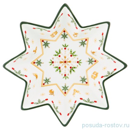 Салатник 17 см Звезда &quot;Christmas Collection /Снежинка зелёная&quot; / 192437