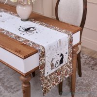 ДОРОЖКА ПАРИЖСКИЕ КОТЫ,40Х146СМ, БЕЛЫЙ,100% ХЛОПОК,ТВИЛ / 368387