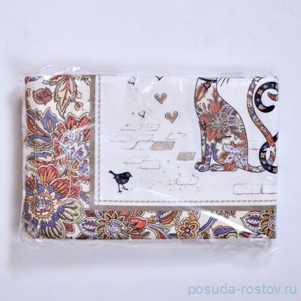 ДОРОЖКА ПАРИЖСКИЕ КОТЫ,40Х146СМ, БЕЛЫЙ,100% ХЛОПОК,ТВИЛ / 368387