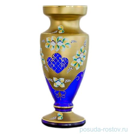 Ваза для цветов 30 см &quot;Лепка синяя /с золотом&quot; / 036727