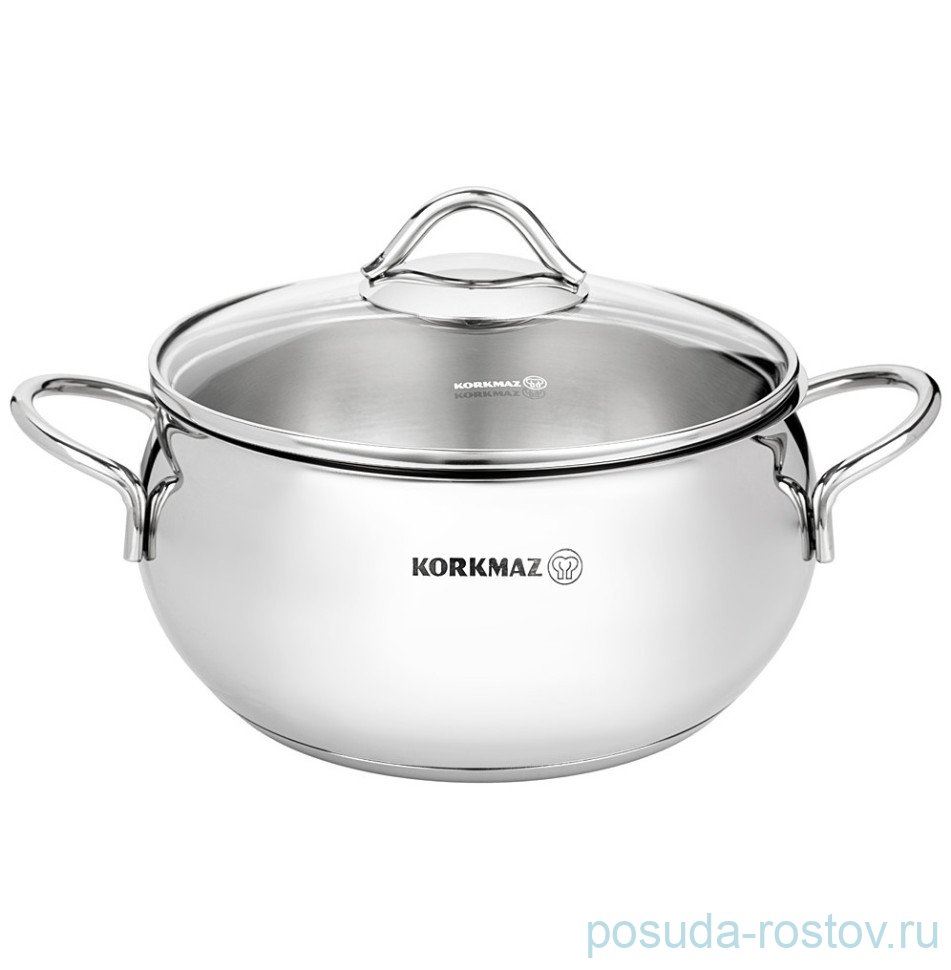 Кастрюля 20 х 10 см со стеклянной крышкой 3,5 л "Tombic" / 328556