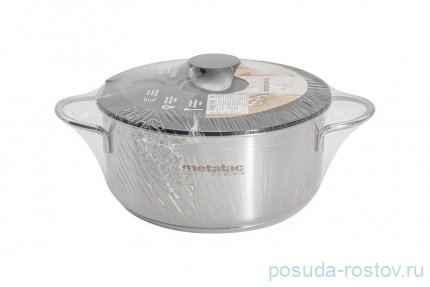 Сотейник 20 см со стеклянной крышкой 2,8 л &quot;Реа&quot; (в термоусадочной плёнке) / 292512