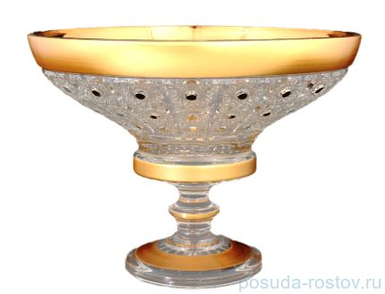 Ваза для фруктов/конфет 25 см н/н &quot;Max Crystal /Золотая лента /Шарики&quot; / 088716