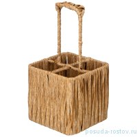 Корзинка 12 х 12 х 25 см с ручкой &quot;Натурель /светлое плетение&quot; / 257183