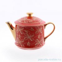 Заварочный чайник 400 мл &quot;Виндзор /Золотые цветы /алый&quot; / 147227
