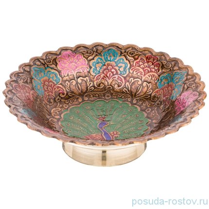 Розетка 12 х 12 х 3,5 см н/н цветная эмаль /латунь / 195609