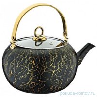 Заварочный чайник 1 л антипригарное покрытие чёрный с узором авангард &quot;TEAPOT SETS&quot; / 287787