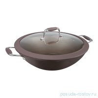 Сковорода-вок 30 х 9 см со стеклянной крышкой 4 л &quot;Dark chocolate&quot; / 250759