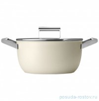 Кастрюля 24 см с крышкой кремовая 4,6 л &quot;Стиль 50-х г.г.&quot; / 303954