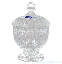 Вазочка 10 см с крышкой н/н &quot;Glasspo /Хрусталь резной&quot; / 079354