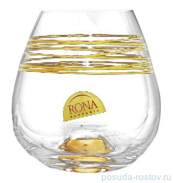Стаканы для виски 440 мл 4 шт &quot;Drink master /Пружинка с золотым дном&quot; / 061216