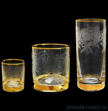 Стаканы для виски 280 мл 6 шт &quot;Гольф /Золото внизу&quot; / 018155