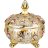 Конфетница 12 х 14 см 3-х ножках с крышкой &quot;Lefard Gold Glass&quot; / 199769