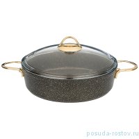 Сотейник 26 х 7,4 см со стеклянной крышкой антипригарное мраморное покрытие 3,4 л &quot;Agness /Granite&quot; / 208686