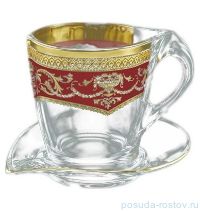 Набор чайных пар 260 мл 12 предметов (6 чашек + 6 блюдец) &quot;Astra Gold /Красная&quot; / 107164