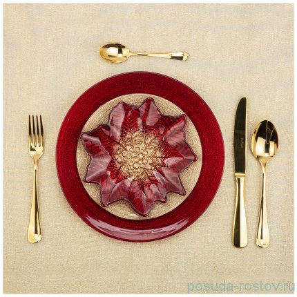 Блюдо 20 х 20 см &quot;Poinsettia red gold&quot; / 226078