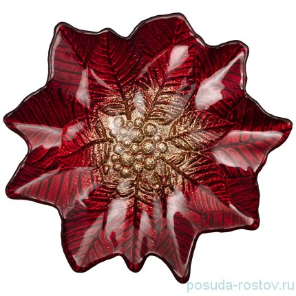 Блюдо 20 х 20 см &quot;Poinsettia red gold&quot; / 226078