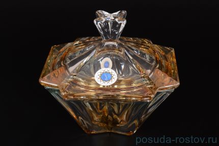 Ваза для конфет 15 см с крышкой &quot;Метрополитэн /Янтарно-зелёная&quot; R-G / 118308