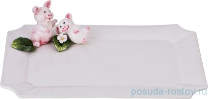 Блюдо 36 х 25 х 8,5 см прямоугольное &quot;Поросята&quot; / 233496