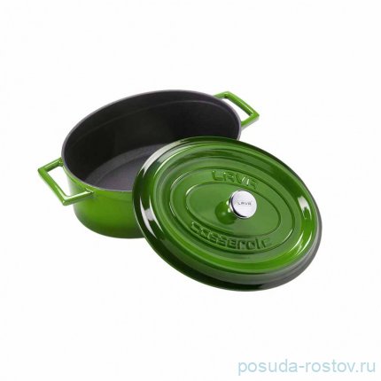 Кастрюля 27 см с крышкой овальная &quot;Lava /Majolica Green&quot; / 336055