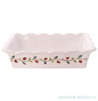 Блюдо для запекания 25,5 х 15 см прямоугольное &quot;Artigianato ceramico /Апельсин и роза&quot; / 348538