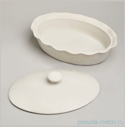 Форма для запекания 33 х 24 х 8/13 см с крышкой овальная 2 л &quot;Beige&quot;  / 377618
