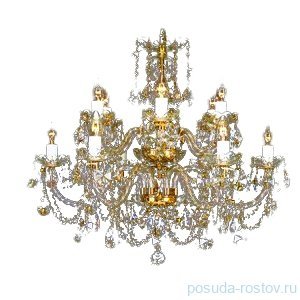 Люстра 12 рожковая 2 яруса белые плафоны "Биджов" / 026262