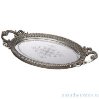 Поднос декоративный 45 х 25 х 4,5 см овальный с ручками &quot;рококо&quot; / 262381