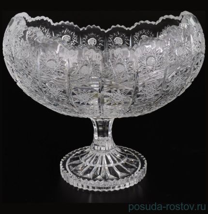 Ваза для конфет 20 см Ладья н/н &quot;S.Crystal /Хрусталь резной&quot; / 060353