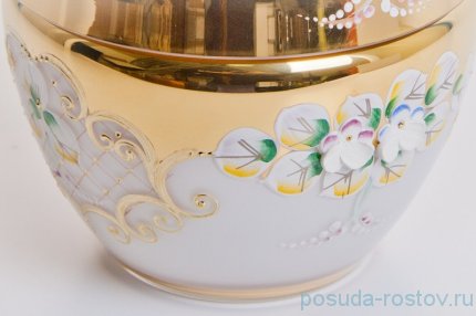 Вазочка h-19 см с крышкой - яйцо &quot;Лепка белая&quot; / 057416
