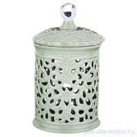 Банка для сыпучих продуктов 13 х 13 х 22 см зелёная &quot;Вуаль&quot; / 198799