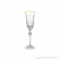 Бокалы для шампанского 215 мл 6 шт &quot;Роза /Золотой кант&quot; / 343956
