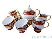 Чайный сервиз на 6 персон 15 предметов &quot;Астра /Охота красная&quot; / 271307