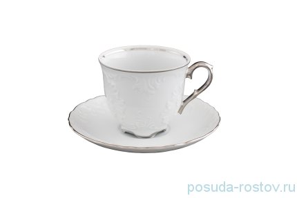 Набор чайных пар 250 мл 6 шт &quot;Рококо /Отводка платина&quot; / 204832