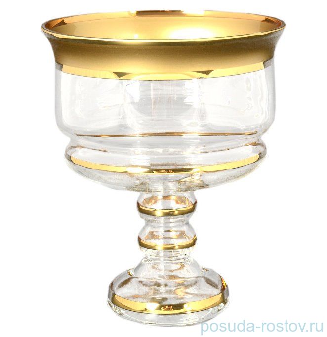 Конфетница 16 см н/н "Матовая полоса /золото"  B-G  / 105355