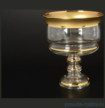 Конфетница 16 см н/н &quot;Матовая полоса /золото&quot;  B-G  / 105355