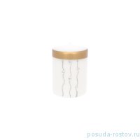 Свеча классическая 7 х 10 см &quot;Gold ring&quot; (лакированный белый) / 229303